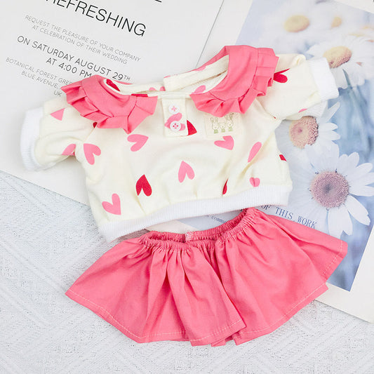 Ensemble 2 pièces pull et jupe en forme de cœur pour poupées Reborn de 30 cm