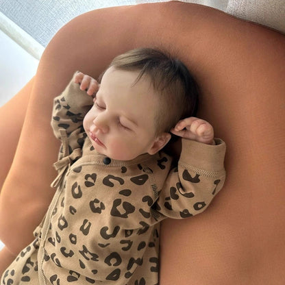 Poupée Reborn garçon/fille aux cheveux courts et aux yeux fermés de 20 pouces-Loulou