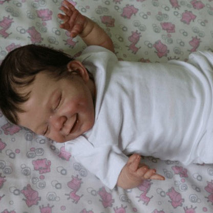 Poupées Reborn aux yeux fermés et aux cheveux bruns de 20 pouces pour garçons - Avril