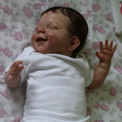 Poupées Reborn aux yeux fermés et aux cheveux bruns de 20 pouces pour garçons - Avril