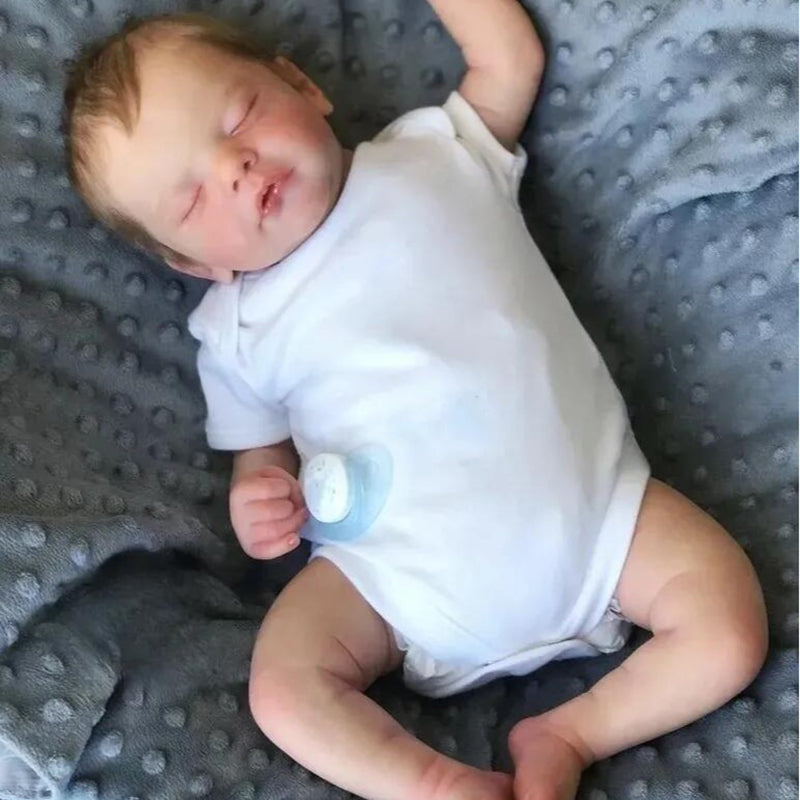 Poupées Reborn de 19 pouces avec les yeux fermés et les cheveux blonds-Sam