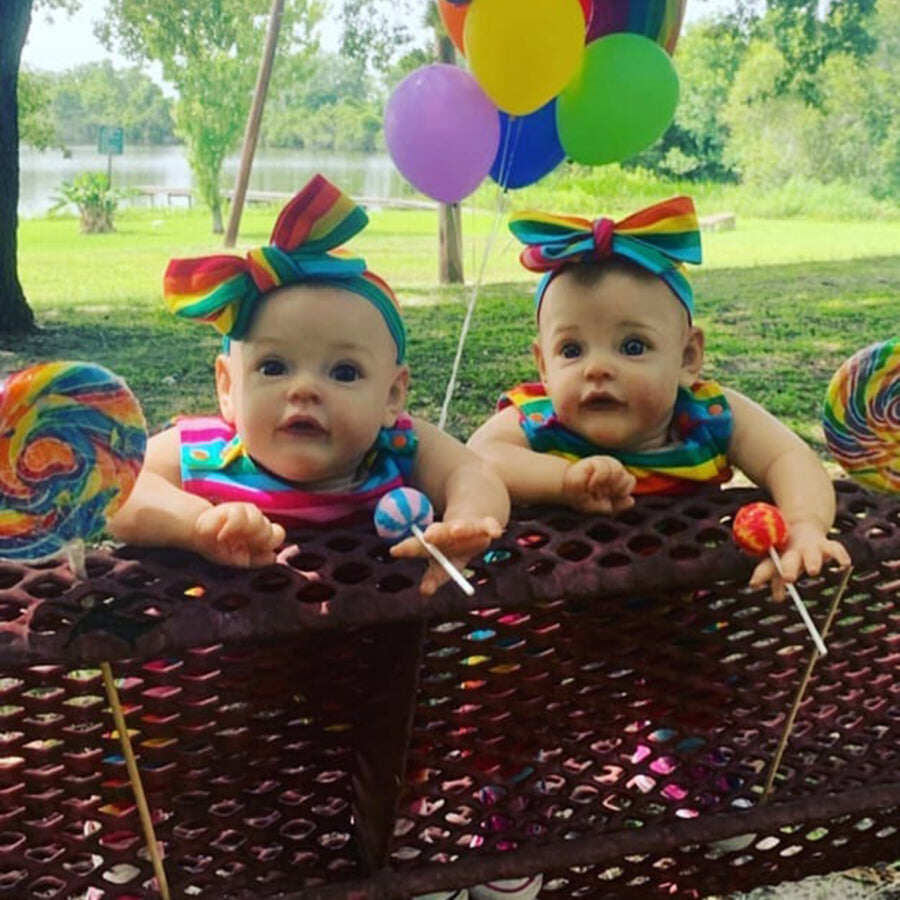 Poupées Reborn Ella et Lucien de 22 pouces sœurs jumelles-Suesue