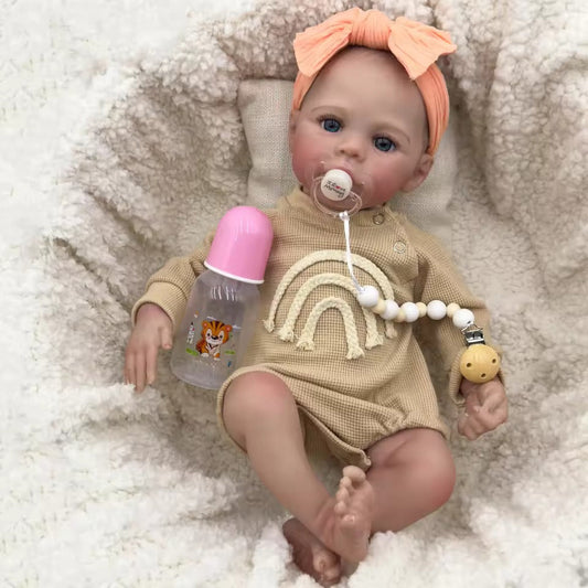 Poupée Reborn réaliste aux yeux bleus de 19 pouces-Meadow