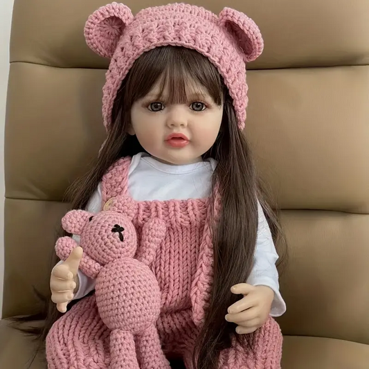 Poupées Reborn Cheryl pour filles 22 pouces avec cheveux longs