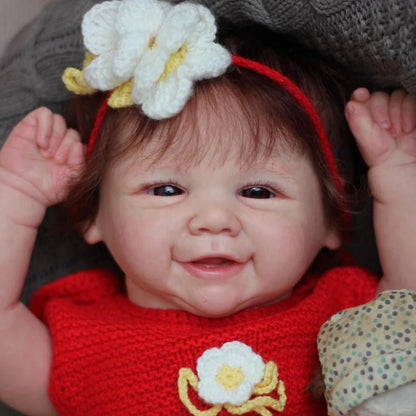 Bébé fille reborn aux cheveux courts et aux yeux ouverts de 19 pouces - Vivienne