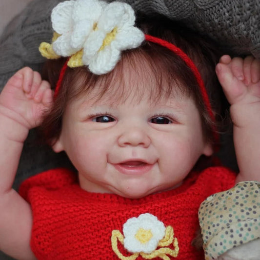 Bébé fille reborn aux cheveux courts et aux yeux ouverts de 19 pouces - Vivienne