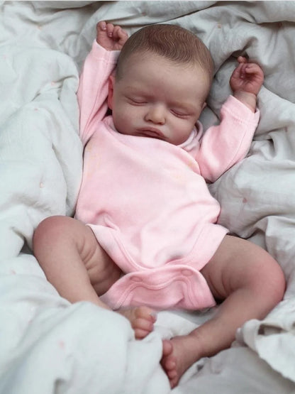 Poupée Reborn Doux Rosalie de 20 pouces fille en vêtements roses