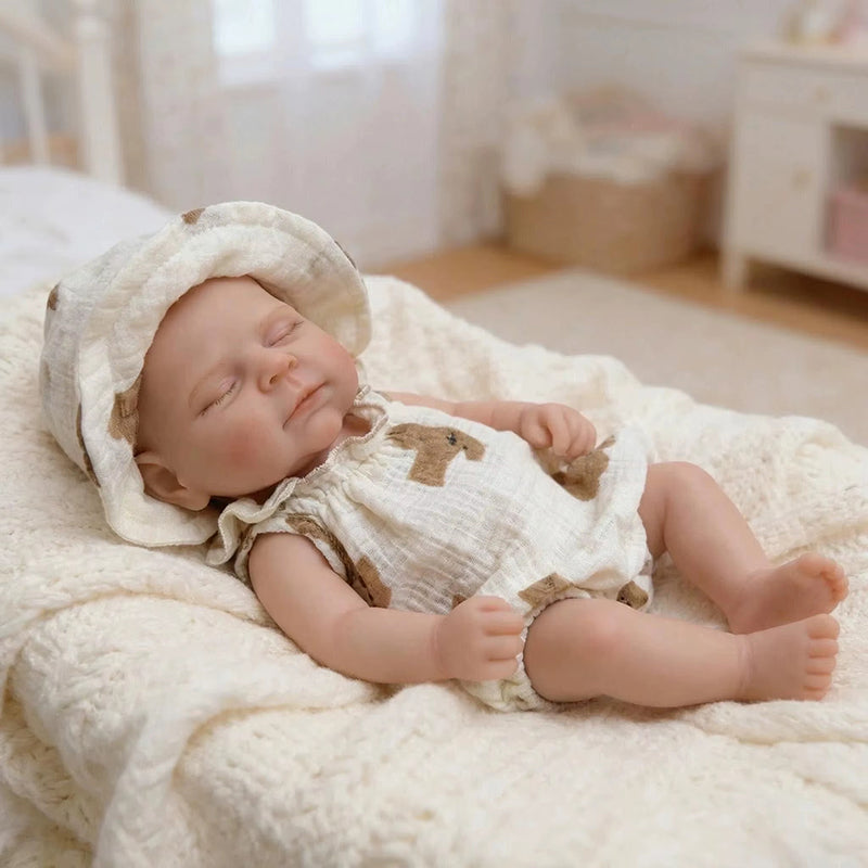30cm Full Silicone Soft Asleep Reborn Doll Girl Peaches