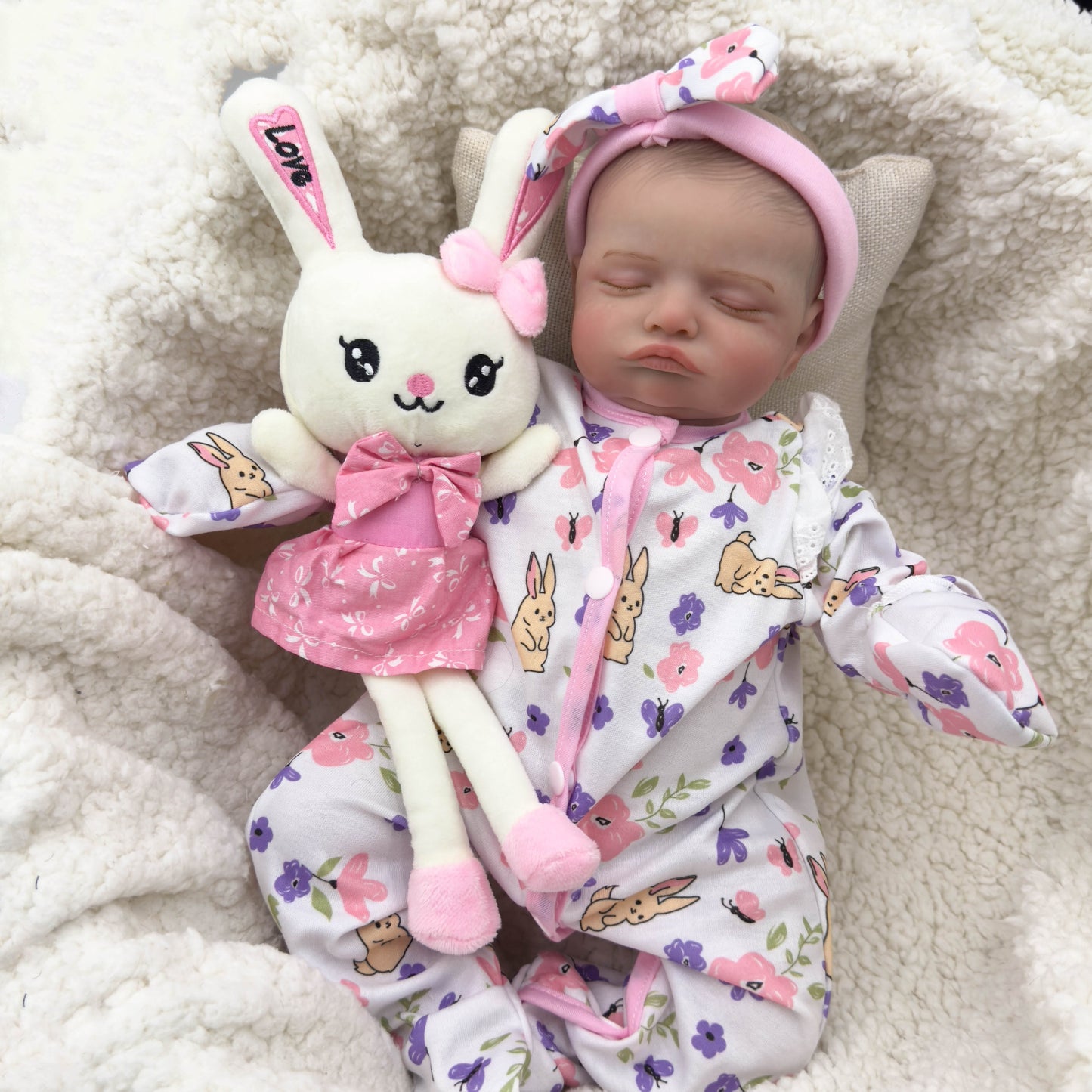 20 Inches Realistic Closed Eyes Rosalie Reborn Doll Girl