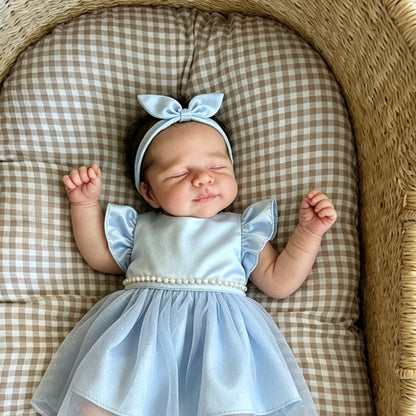 48cm Cute Asleep Pascale Reborn Baby Girl In Blue Dress