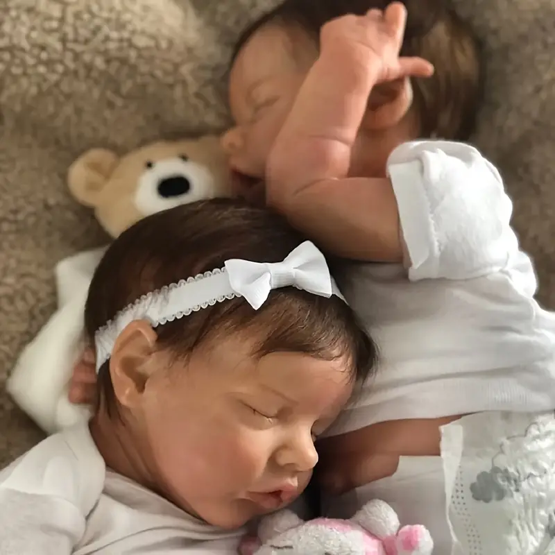 17 pouces 43Cm doux sommeil renaître sœur jumelle Mandy et Martina
