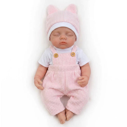 30cm Realistic Full Silicone Irys Reborn Doll Girl in Pink Outfits