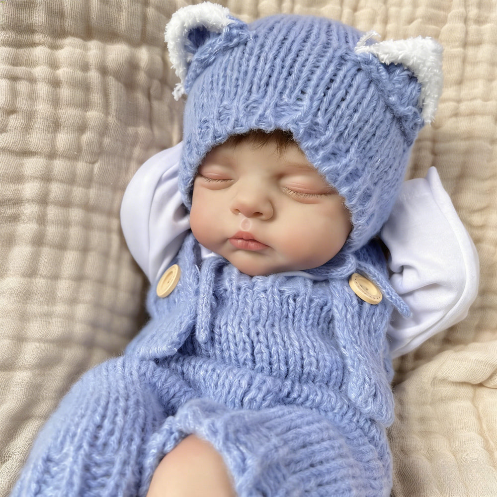 19 inches 3D-Paint Sleeping Reborn Doll Irys in Blue Clothes