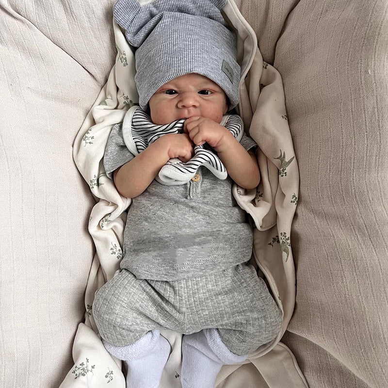 Poupées Agatha Reborn de 19 pouces avec les yeux ouverts-Elijah