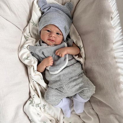 Poupées Agatha Reborn de 19 pouces avec les yeux ouverts-Elijah