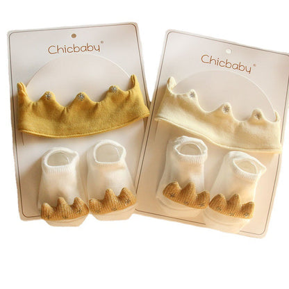 Ensemble 2 pièces bandeau et chaussettes pour bébé couronne mignonne