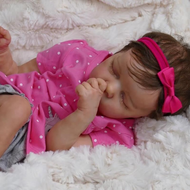 17 pouces Lindsay Dormir Bébé Reborn Fille avec cheveux courts