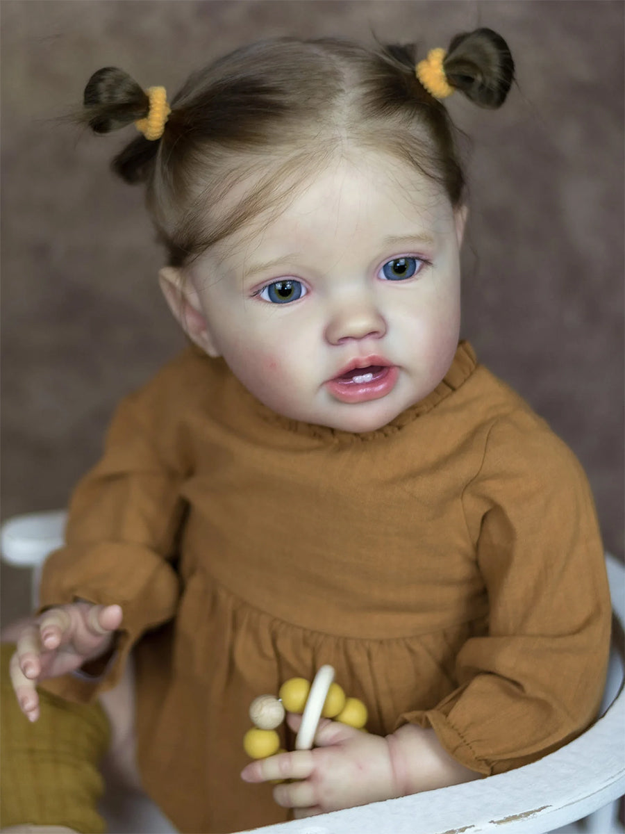 Sharon 24 pouces 60 cm yeux ouverts racine cheveux renaître enfant en bas âge-Lottie