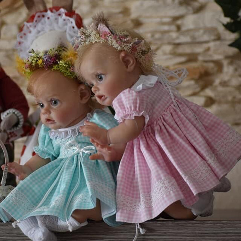 12 Pouces Douce Sandy Cheveux Blonds Courts Yeux Ouverts Bébé Reborn Fille-Flo Fairy Série