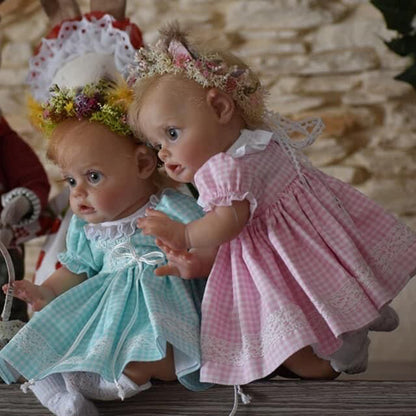 12 Pouces Douce Sandy Cheveux Blonds Courts Yeux Ouverts Bébé Reborn Fille-Flo Fairy Série