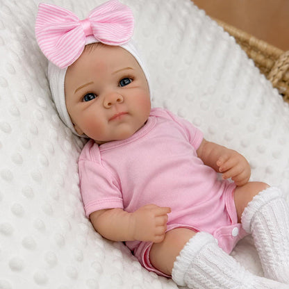 18 Inches Lifelike Blue Eyes Bettie Reborn Dolls Girl In Pink Bodysuits