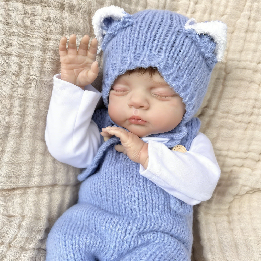 19 inches 3D-Paint Sleeping Reborn Doll Irys in Blue Clothes
