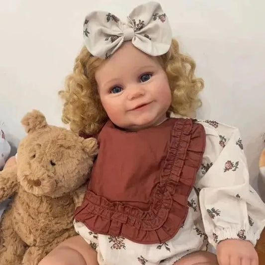 Bébé fille reborn aux cheveux blonds réalistes de 24 pouces - Maddie