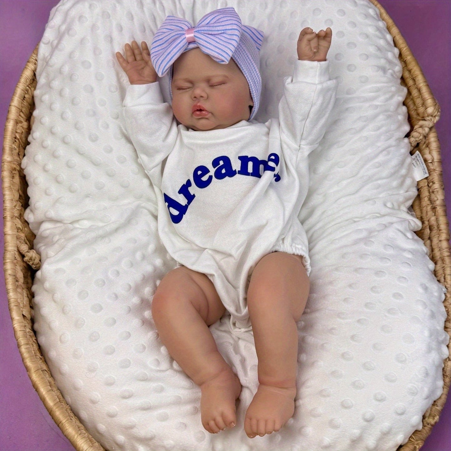50cm Soft Cloth Body Sleeping Pickle Reborn Doll In Letter Print Onesies