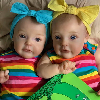 Poupées Reborn Ella et Lucien de 22 pouces sœurs jumelles-Suesue