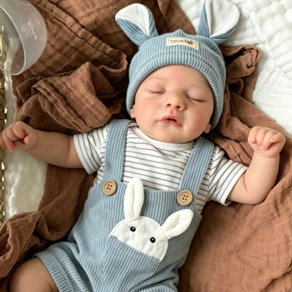 19 Inches Closed Eyes Sam Reborn Doll In Blue Rabbit Outfits