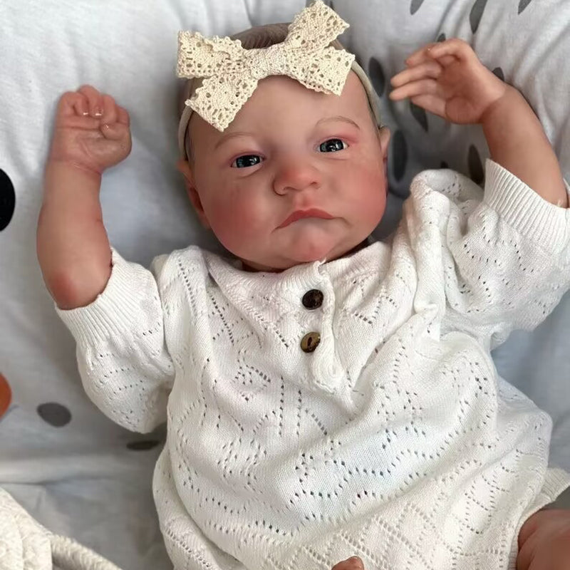 Poupées Reborn de 18 pouces avec les yeux ouverts garçons/filles avec des vêtements blancs-Levi