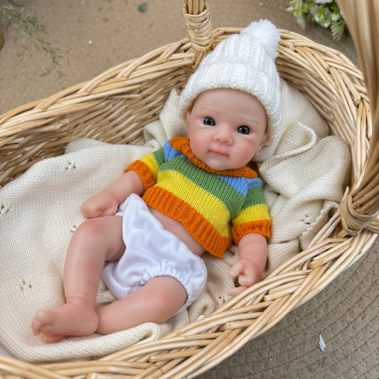 30cm Full Silicone Bettie Reborn Baby Girl in colorful striped sweater