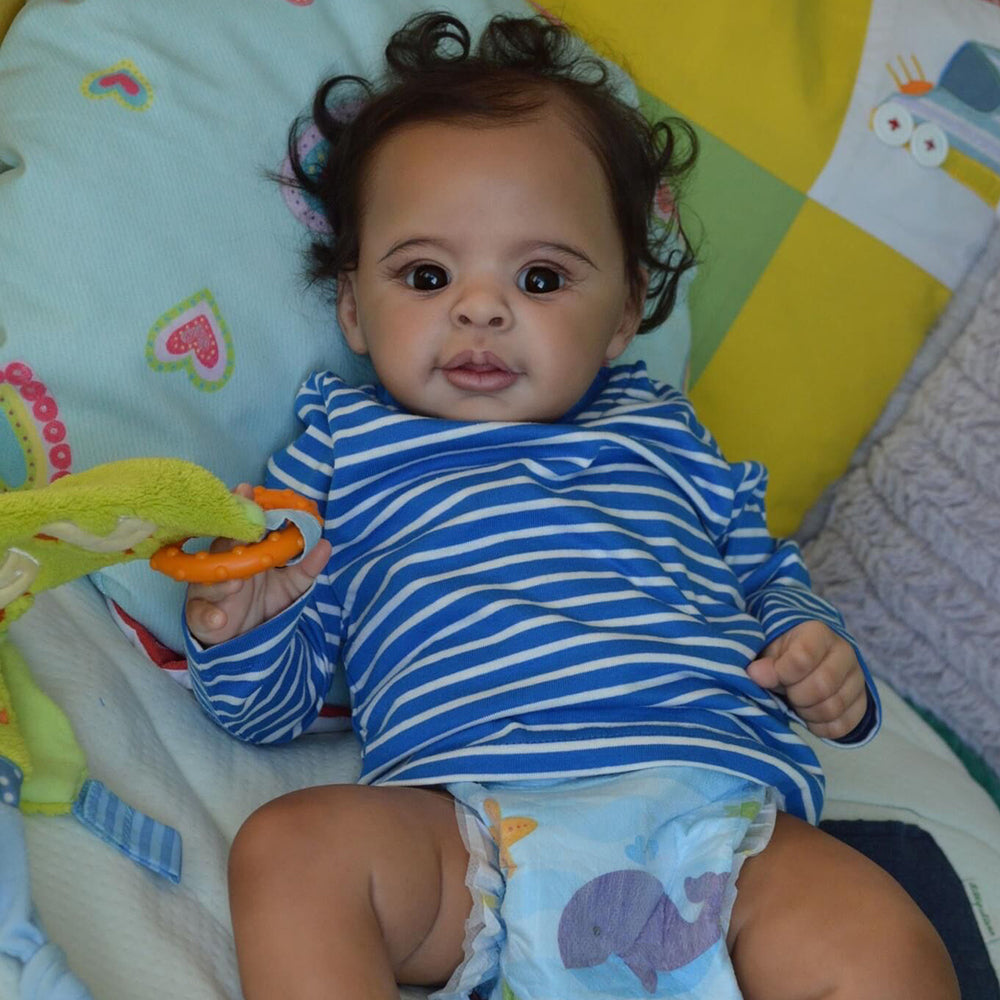 Poupées Reborn 21 pouces garçons à la peau foncée - Anthony