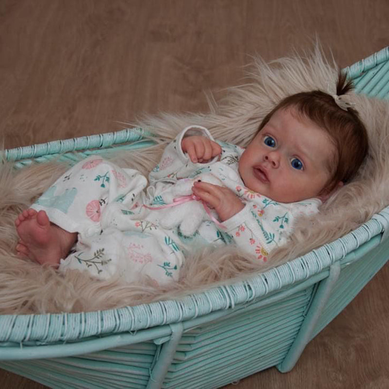 Poupées Reborn de 20 pouces/50 cm avec les yeux ouverts et les cheveux courts-Chloé