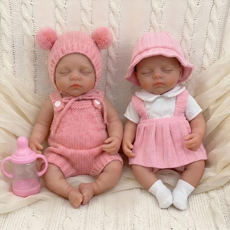 30cm Full Silicone Irys Reborn Doll Twin Sisters
