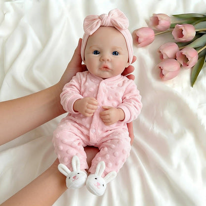 18 Inches Full Silicone Bettie and Meadow Twins Sisters Reborn Doll in Pink Outfits
