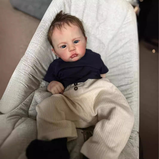 Poupées Reborn Réalistes Aux Yeux Ouverts de 24 Pouces Avec des Cheveux Courts