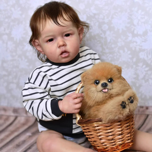 Bébé Reborn Liam aux cheveux courts réaliste de 22 pouces