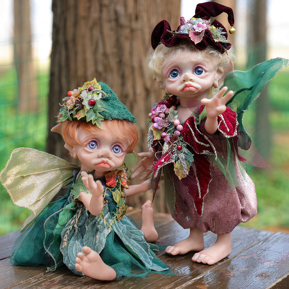 Elfes jumeaux renaissants aux yeux bleus réalistes de 16 pouces