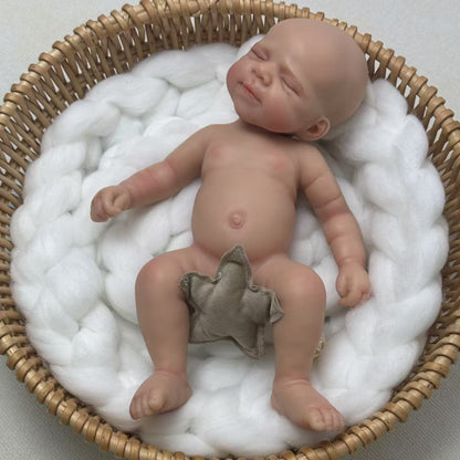 Poupée Reborn Pascale entièrement en silicone de 30 cm vêtue de vêtements roses