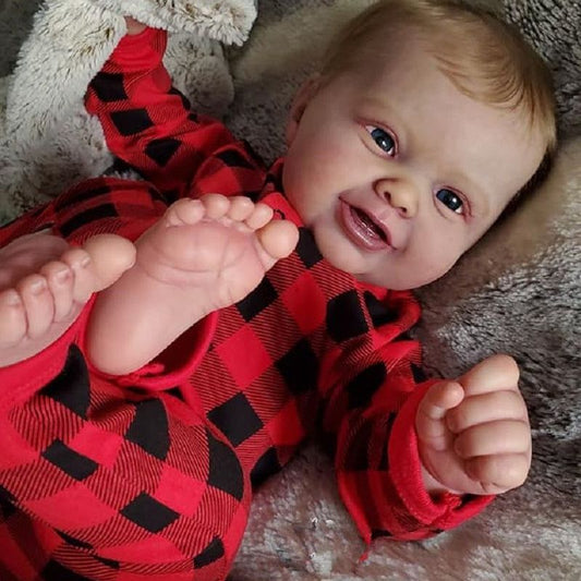 Poupées Reborn aux yeux ouverts de 24 pouces avec combinaison de Noël-kodi