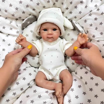 Poupée reborn Bettie 30cm en silicone souple yeux bleus