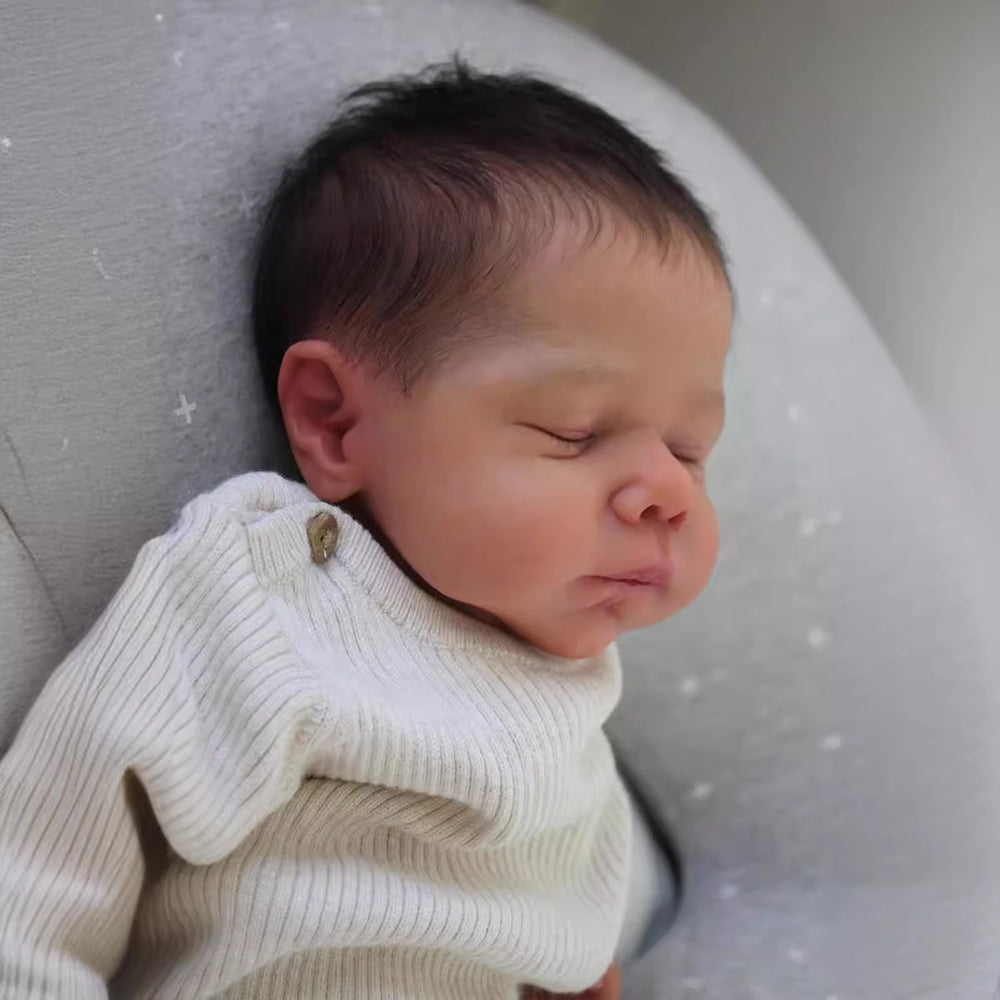 Poupées Reborn violettes endormies de 20 pouces/50Cm avec cheveux courts-Marley