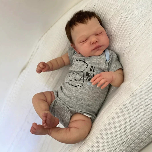 Poupée Reborn réaliste de 50 cm yeux fermés corps souple Miley