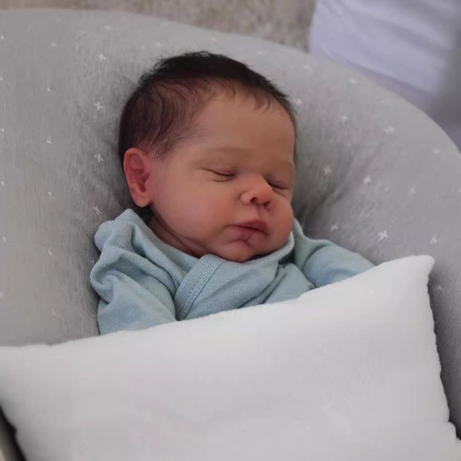 Poupées Reborn Jeffrey endormies avec cheveux courts 20 pouces/50 cm Marley