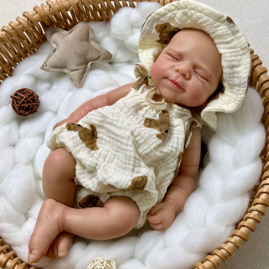 Poupée reborn Pascale en silicone de 30 cm endormie