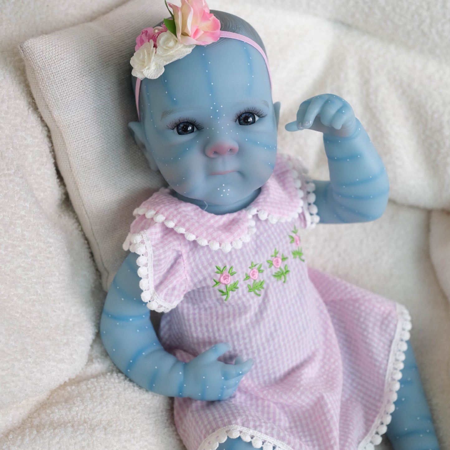 45cm Lifelike Bettie Reborn Avatar Baby Girl In Purple Outfits