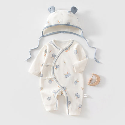 Cotton Printed Bodysuit and Hat 2-Piece Set for 18-22 Inches Reborn Dolls