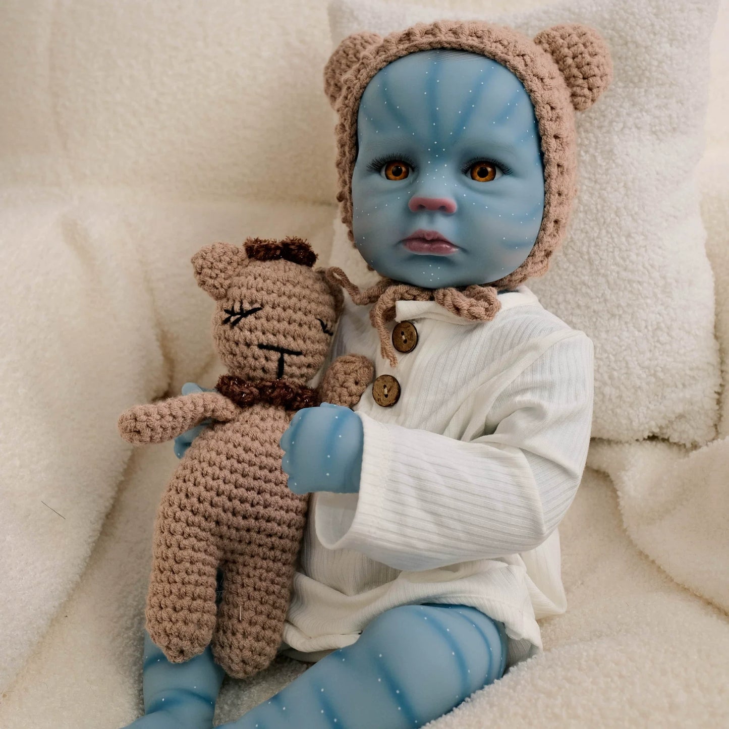 Bébé reborn Loulou avatar de 19 pouces avec les yeux ouverts