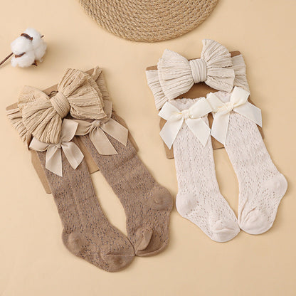 Bow Headband and Socks 2-piece Set for 17-24 Inches Dolls